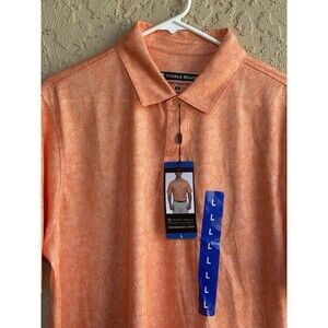 Pebble Beach NWT Dry-Luxe Performance Vivid Tangerine Large Men Golf Polo Shirt